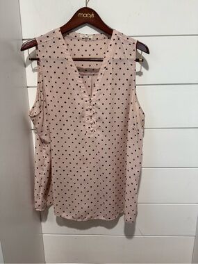 Maurices Blush Pink Sleeveless Polka Dot Top